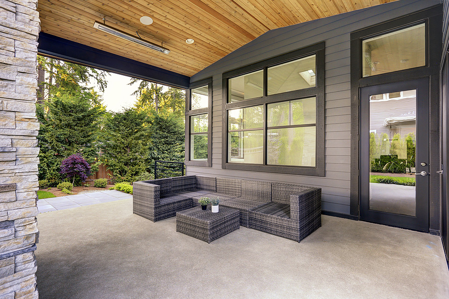 Modern Relaxing Concrete Patio Area